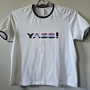 Adam Selman T-Shirt Women's Size Large YASS! Ring Tee‎ T Sporty